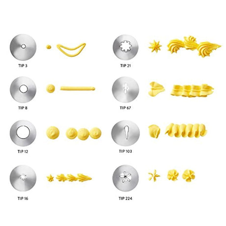 Juego de accesorios para decoración y tuberías (8 piezas)