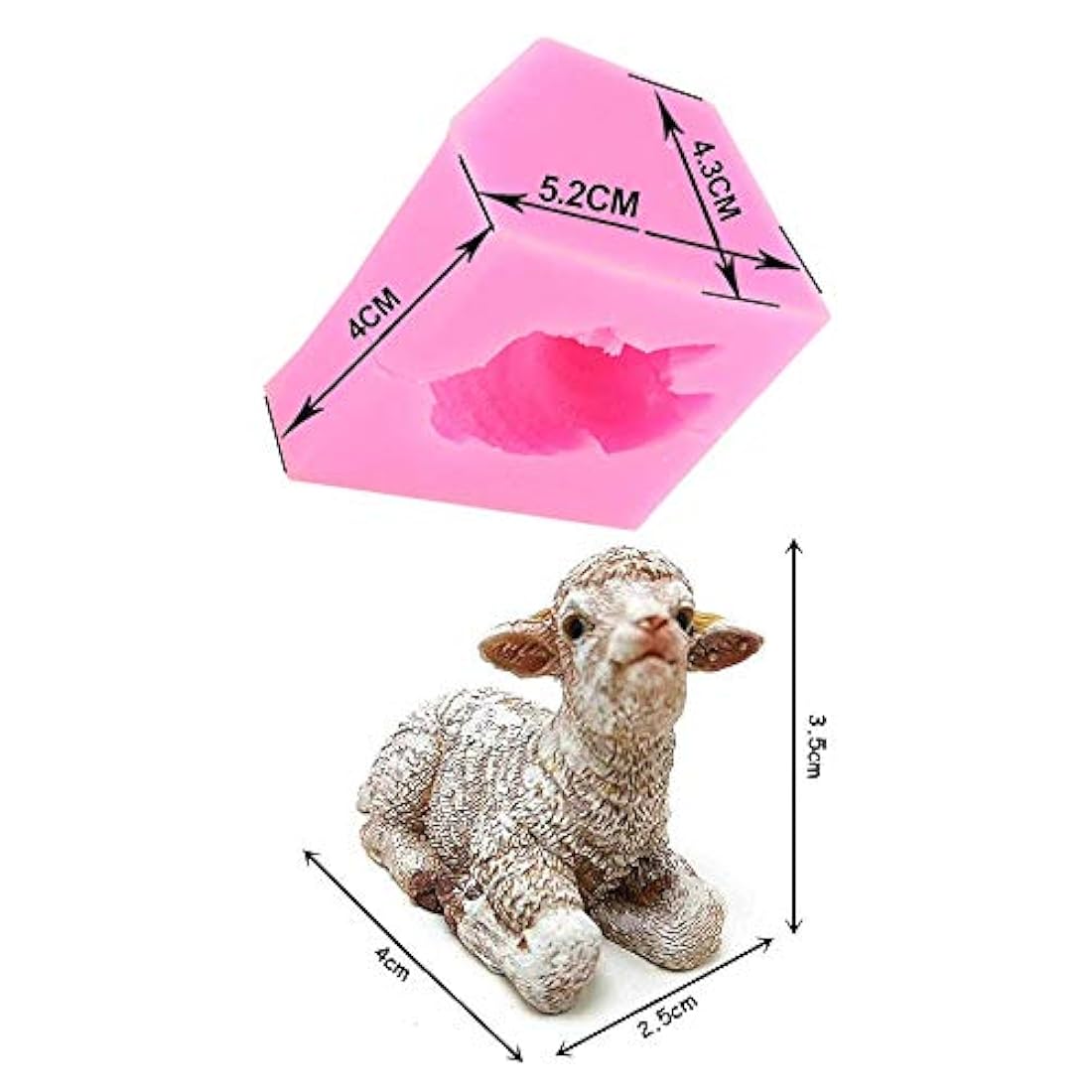 Molde de silicona 3D para velas de oveja, molde de cabra, molde de arcilla de polímero, moldes para chocolate, fondant, gumpaste, decoración de tartas