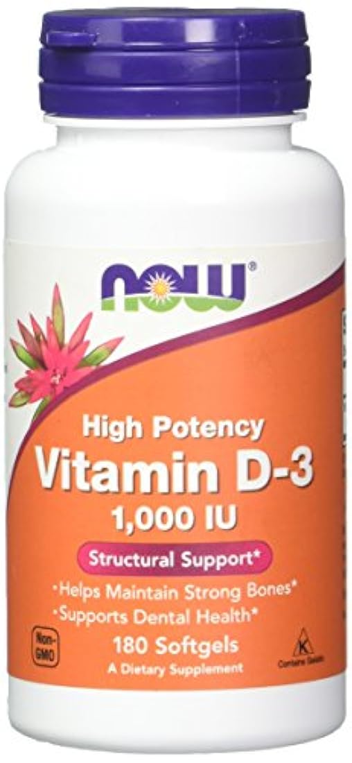 Now Foods, Vitamina D 1000iu, 180 cápsulas blandas
