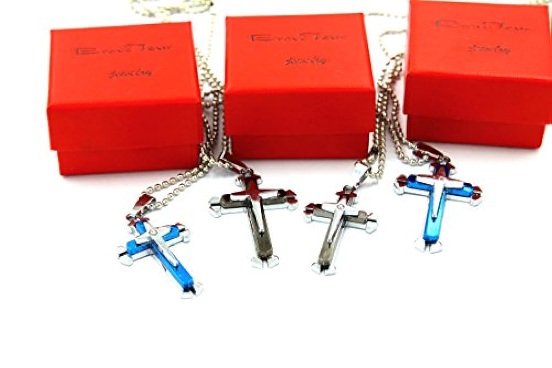 Brave Tour - Collar con cruz de titanio para hombre