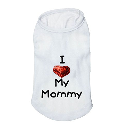 Petall Camiseta para perro con texto “I Love My Mom/Mommy