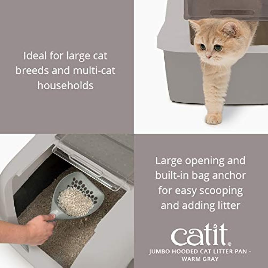 Catit Jumbo - Cazuela con capucha para gatos
