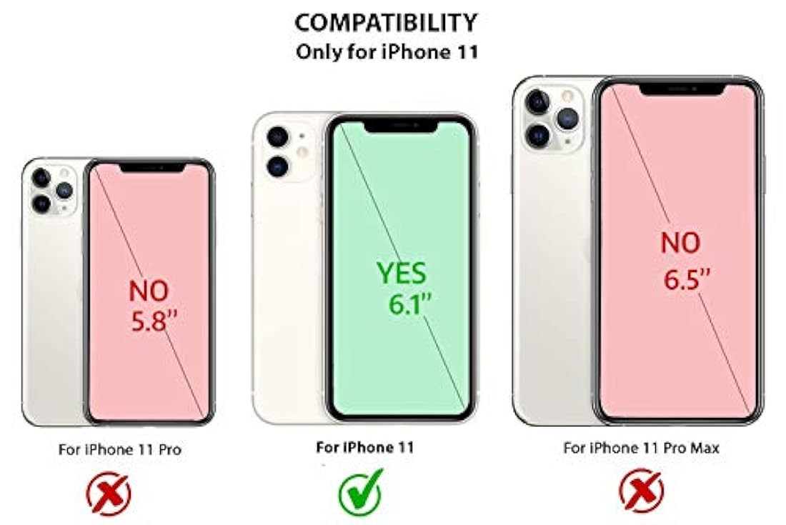 LUPA - Funda tipo cartera para iPhone 11, 11, Púrpura