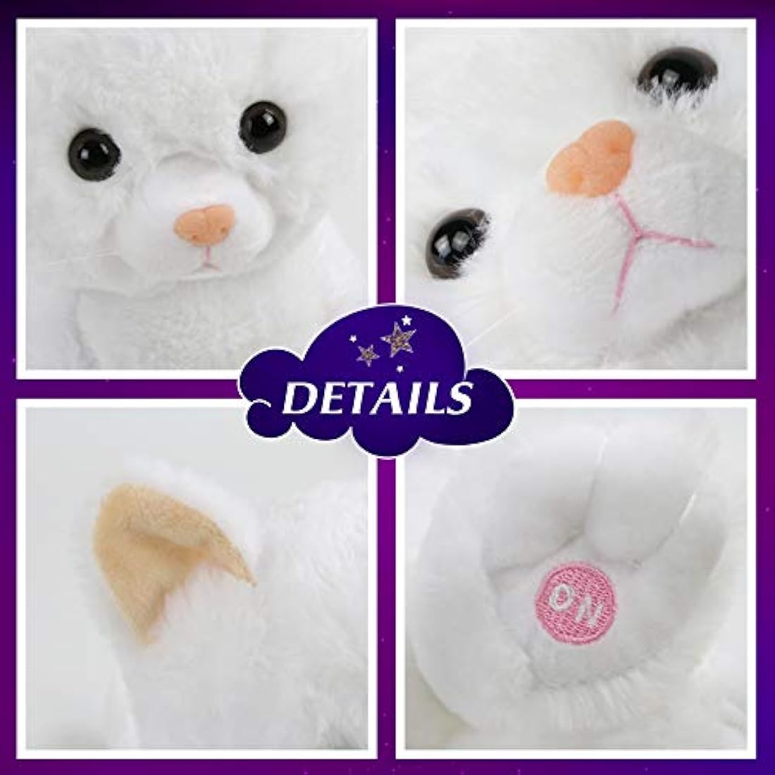 Almohada de peluche con luz para gatito