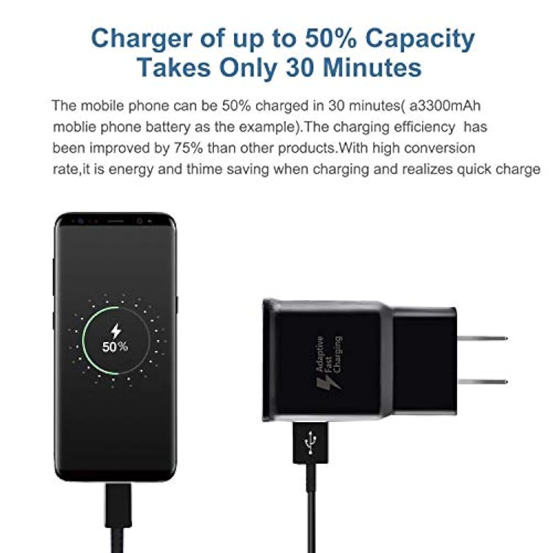 Cargador rápido compatible con Samsung Galaxy S9 S9 Plus