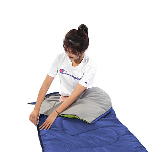 Saco de dormir 3 estaciones (verano, primavera, otoño) clima cálido y fresco, ligero, impermeable, uso interior y exterior para niños, adolescentes y adultos para senderismo y acampar.