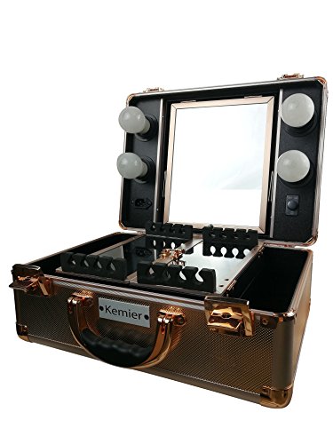 Kemier Makeup Train Case - Cosmetic Organizer Box Makeup