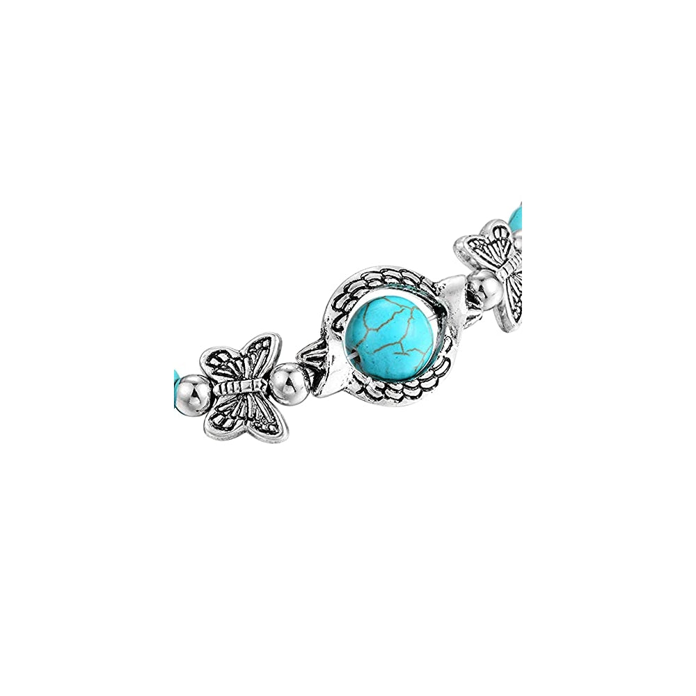 Pulseras y tobilleras de cuentas de turquesa