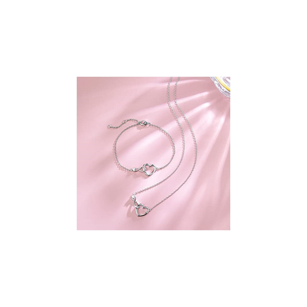 Collares y Cadenas de plata de ley 925 con diseño de corazón