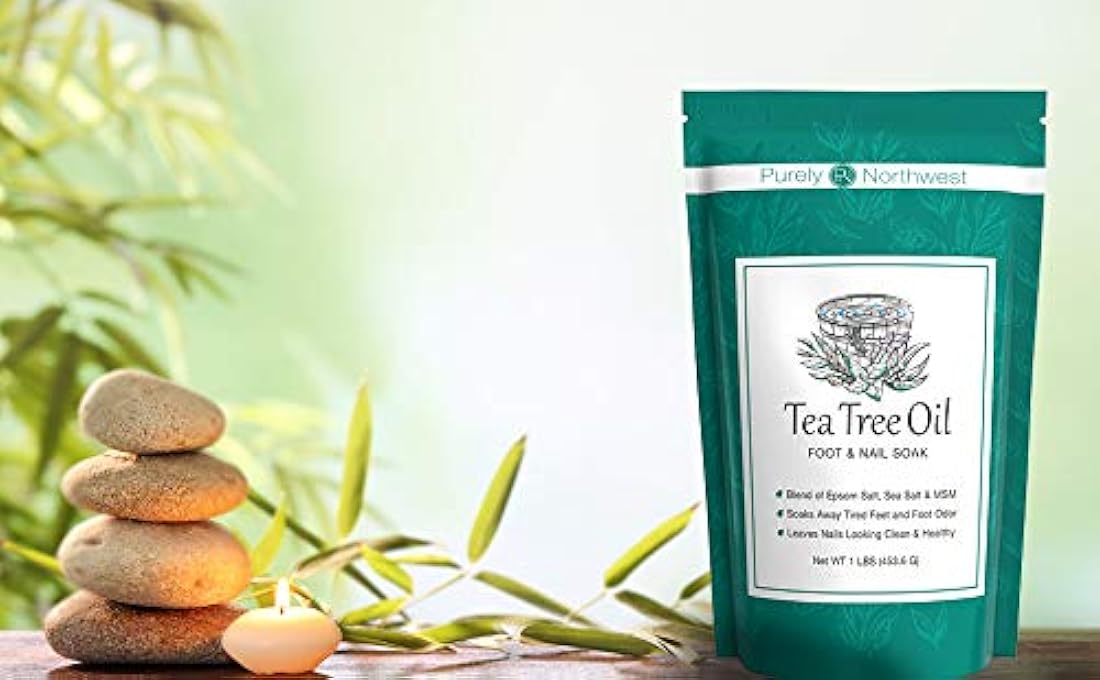 Baño de aceite de árbol de té para pies con sal