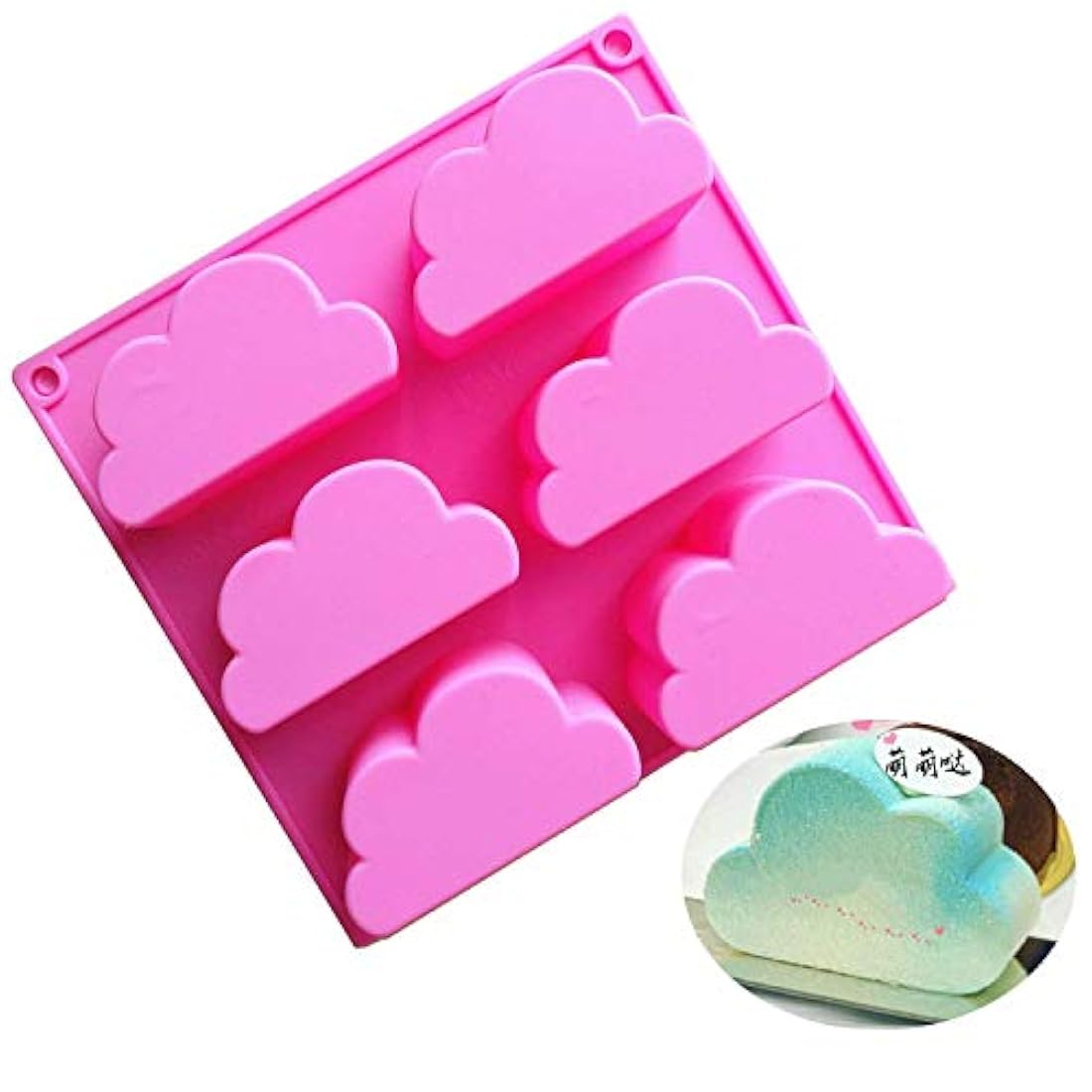 MoldFun Cloud Moldes de silicona para chocolate, caramelo, gelatina, gelatina, gelatina, gelatina, molde para tartas, jabón, bomba, baño, cera, fundida, yeso, bandeja de cubitos de hielo