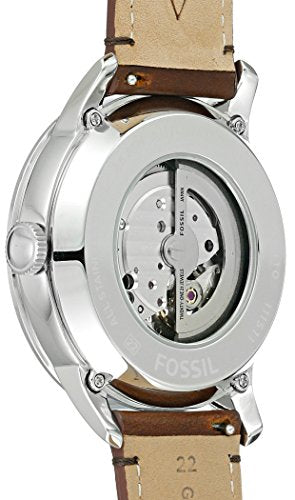 Reloj de cuero marrón automático ME3110 Townsman para hombre de Fossil