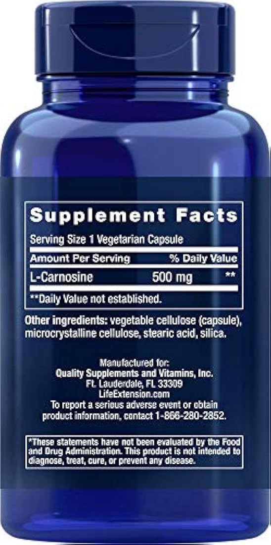 Life Extension Cápsulas de carnosine 60 unidades