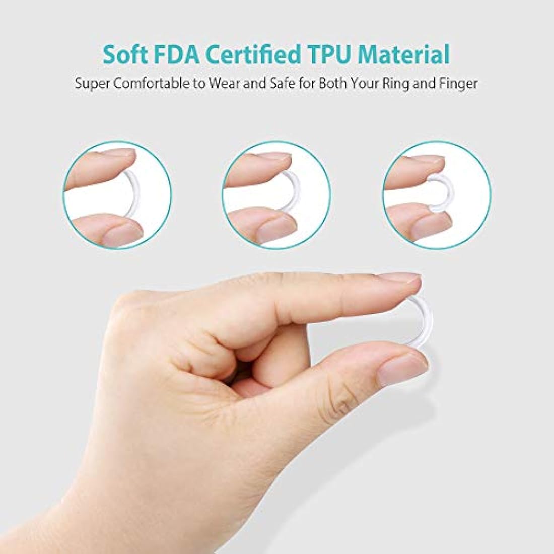 Ajustador de tamaño de anillo invisible para anillos sueltos