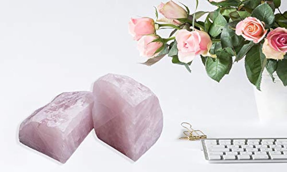 1 par de sujetalibros de piedra de cristal natural