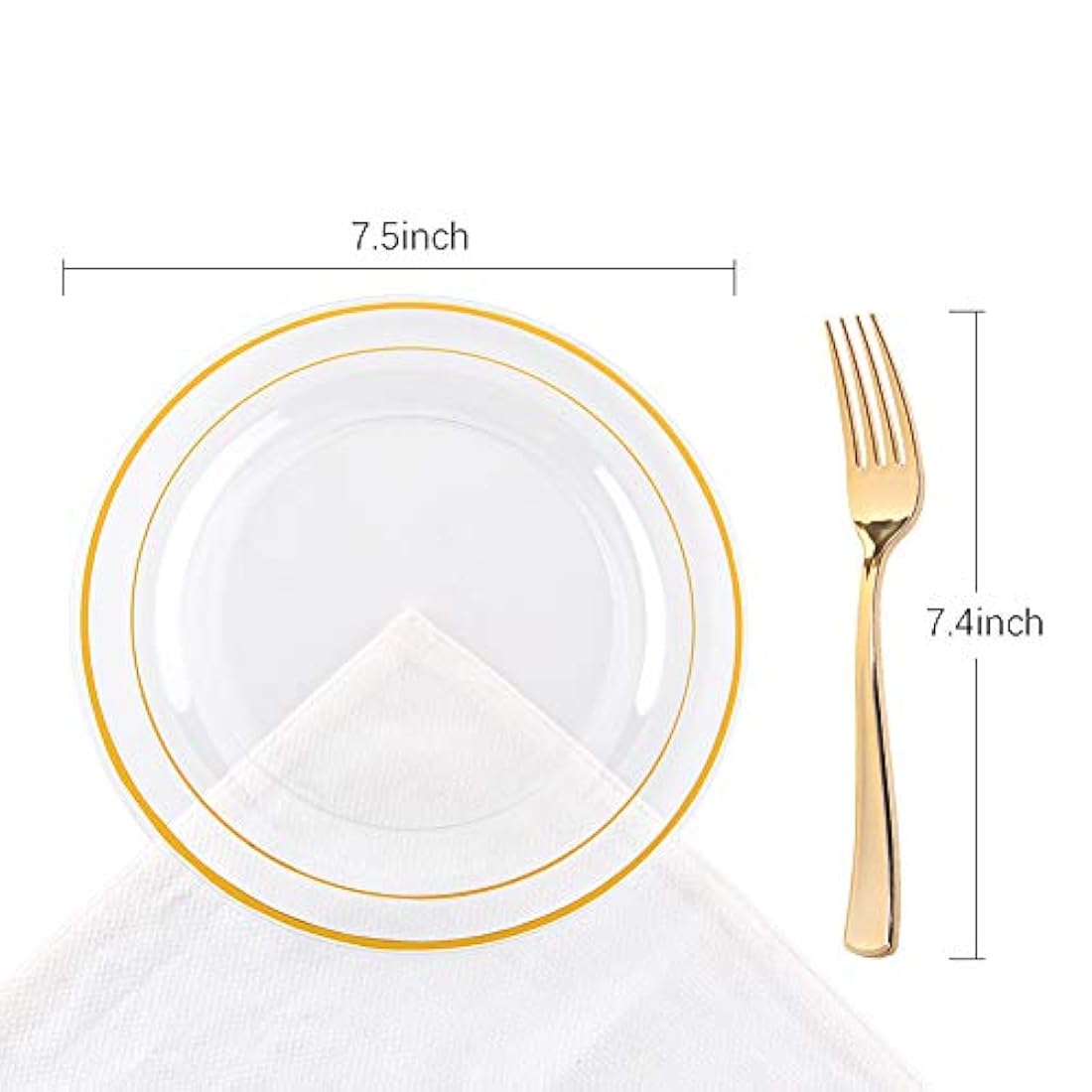 72 piezas de platos de postre de oro