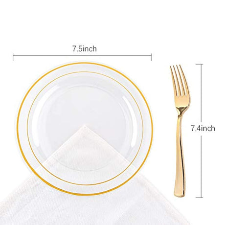 72 piezas de platos de postre de oro