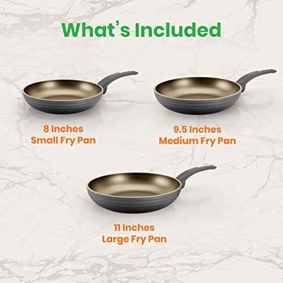 Sartenes Juego de 3 piezas antiadherentes NutriChef NCW12FP3