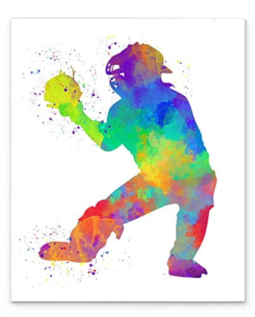 Impresión de arte abstracto de pared de béisbol 11x14