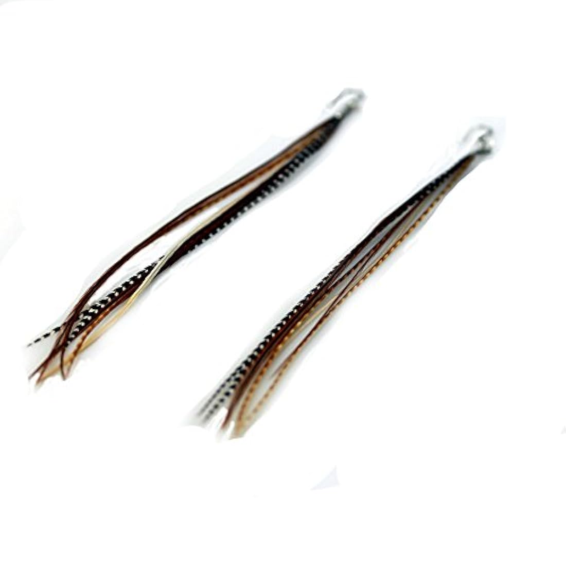 Arete auténtica hechos con plumas de Gallo