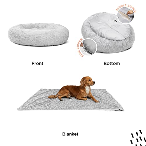 Cama original para perros con forma de dona piel sintética