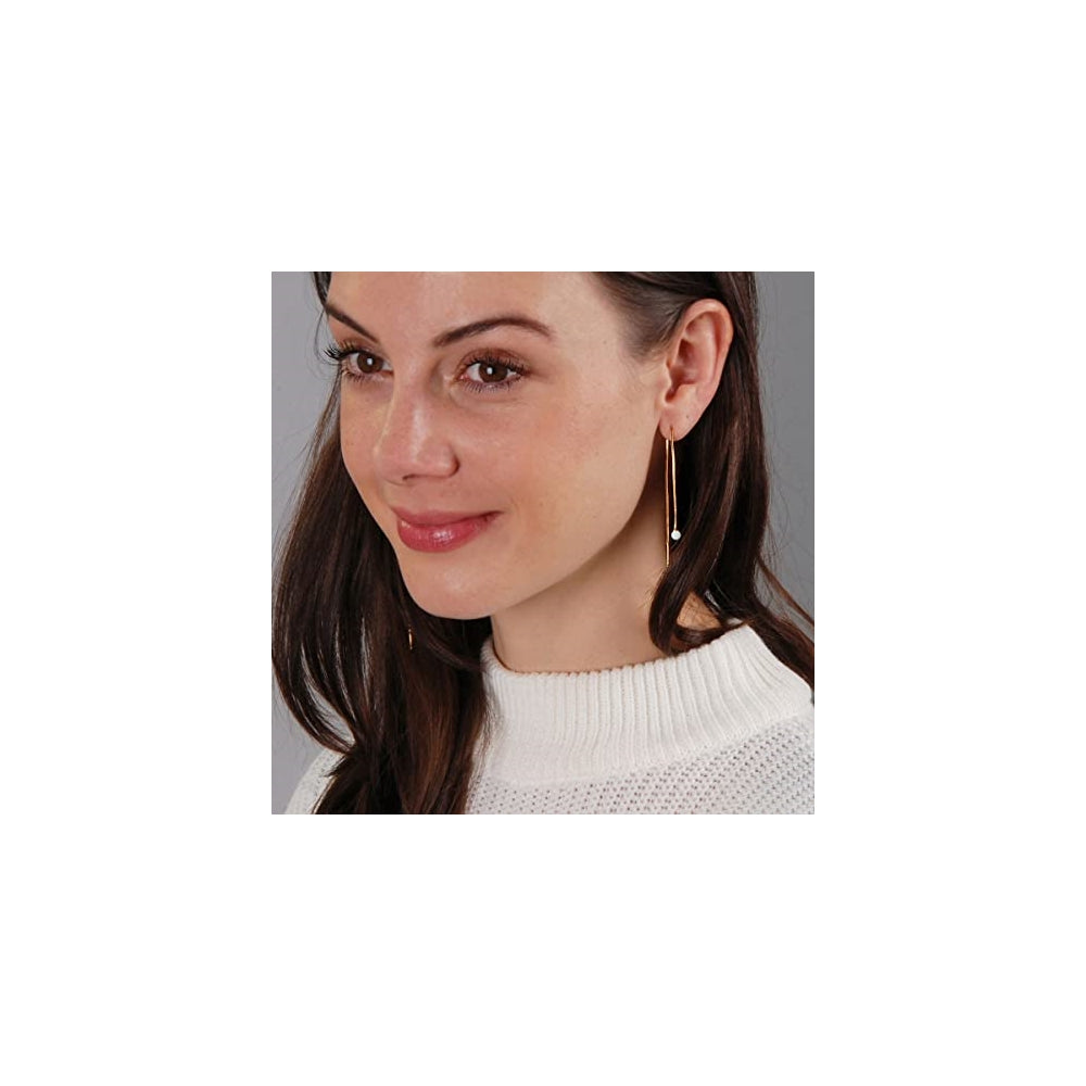 Aretes enhebradores para mujer con ópalos