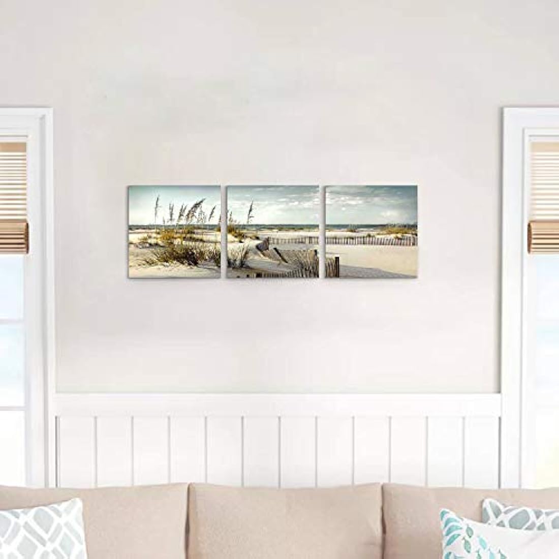 Lienzo de playa, arte de pared: dunas de arena costeras