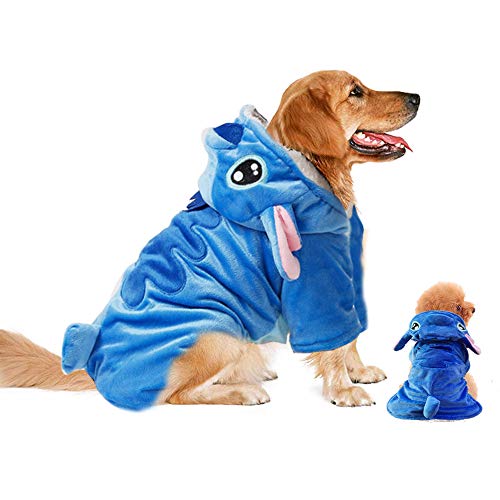 Disfraz para mascotas Gimilife, sudadera con capucha para perro, pijama de Navidad para mascotas, abrigo para mascotas, para perros y gatos pequeños, medianos y grandes, con diseño de Stitch de Disney, para Halloween e invierno