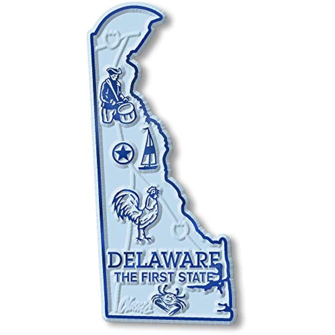 Imán con diseño de mapa de estado de Delaware