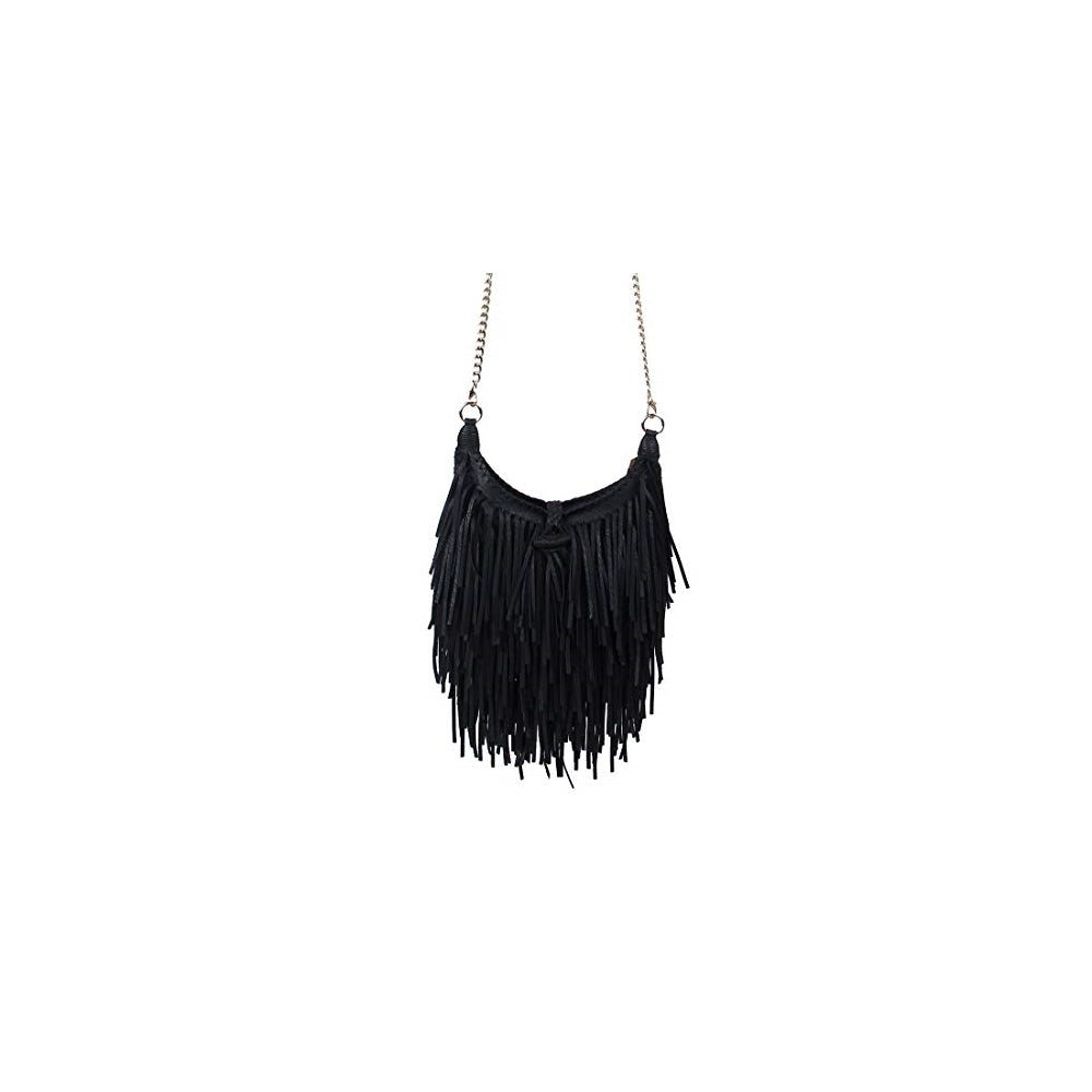 Lanpet Bolso de hombro para mujer, con flecos, borla