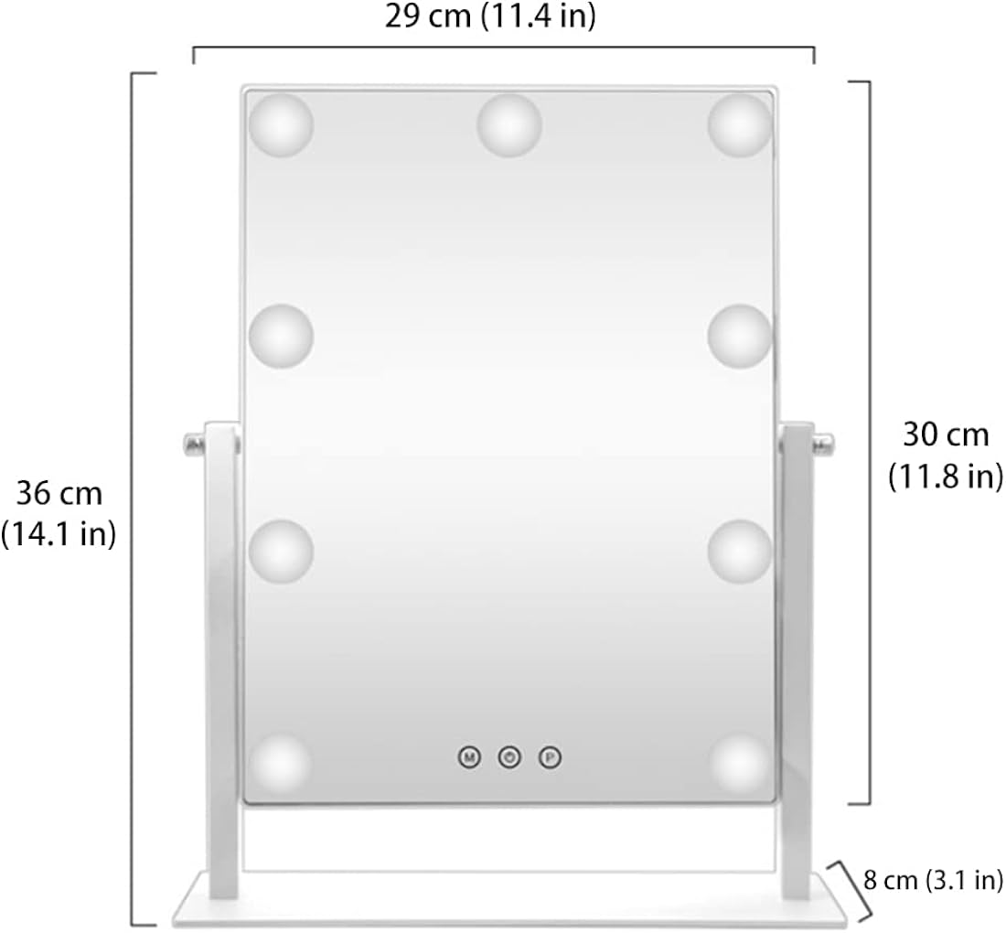 Espejo de tocador Hollywood con 9 bombillas regulables