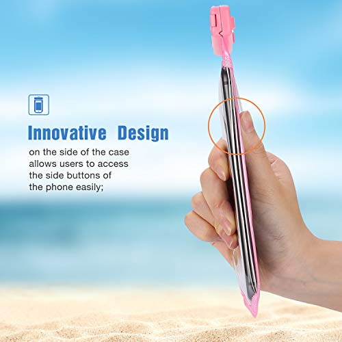 ProCase Funda universal impermeable para teléfono compatible con iPhone 13 Pro Max Mini, 12 11 Pro Max XR XS X 8 7 6S Plus SE, Galaxy S21 S20 S10 S9 Note 10 9 Pixel hasta 7 pulgadas, paquete de 2, rosa/negro