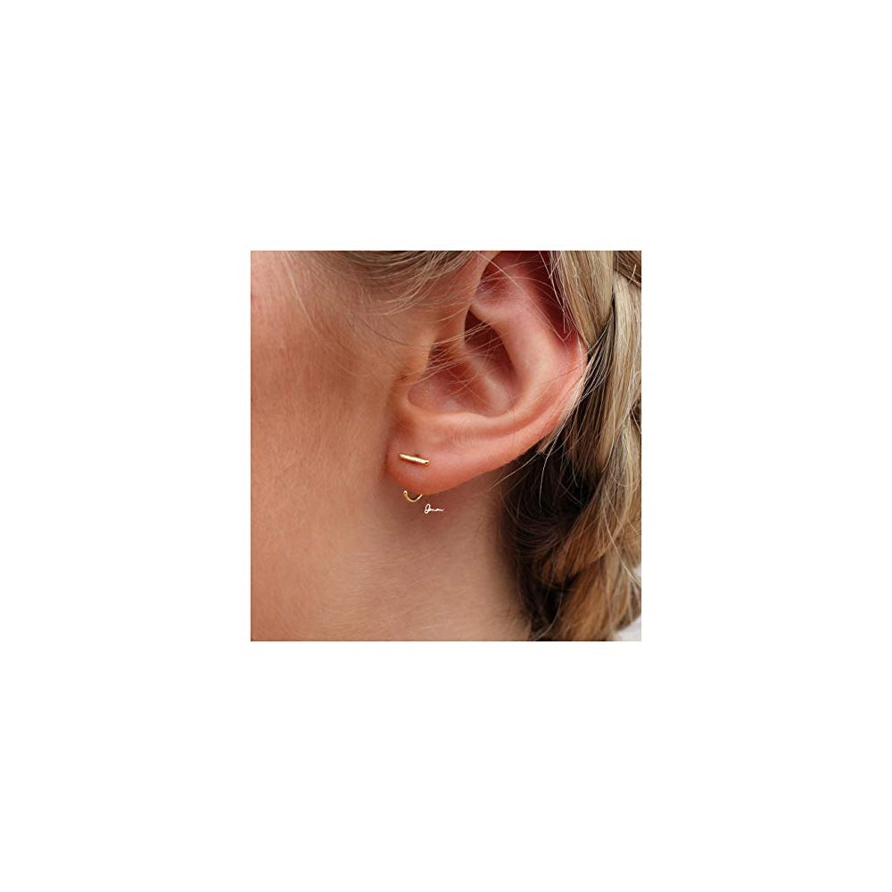 Aretes de aro de plata pequeños para mujer