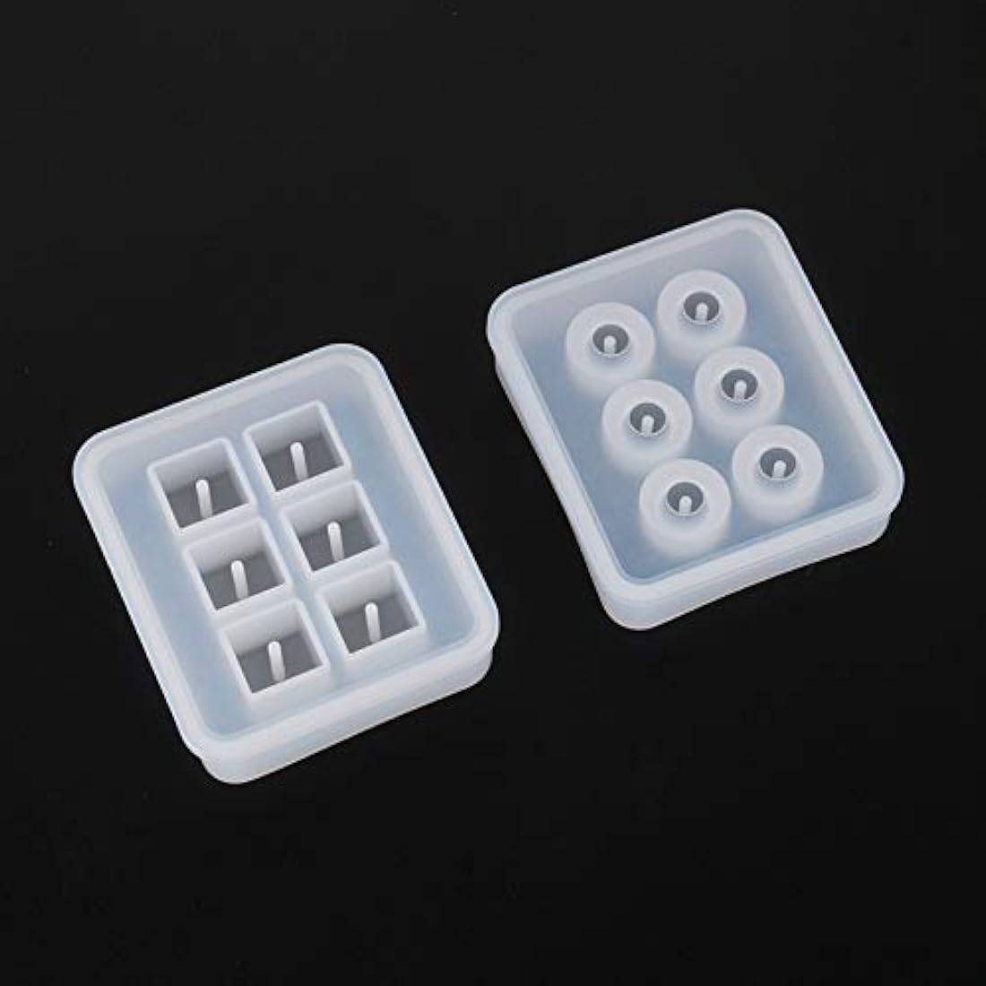 2pcs/set Sphere Bead with Holes Resin Epoxy for Jewelry Polymer Pearl Clay DIY Cake 3D Drop Glue Crafting Decor Silicone Mold Tool