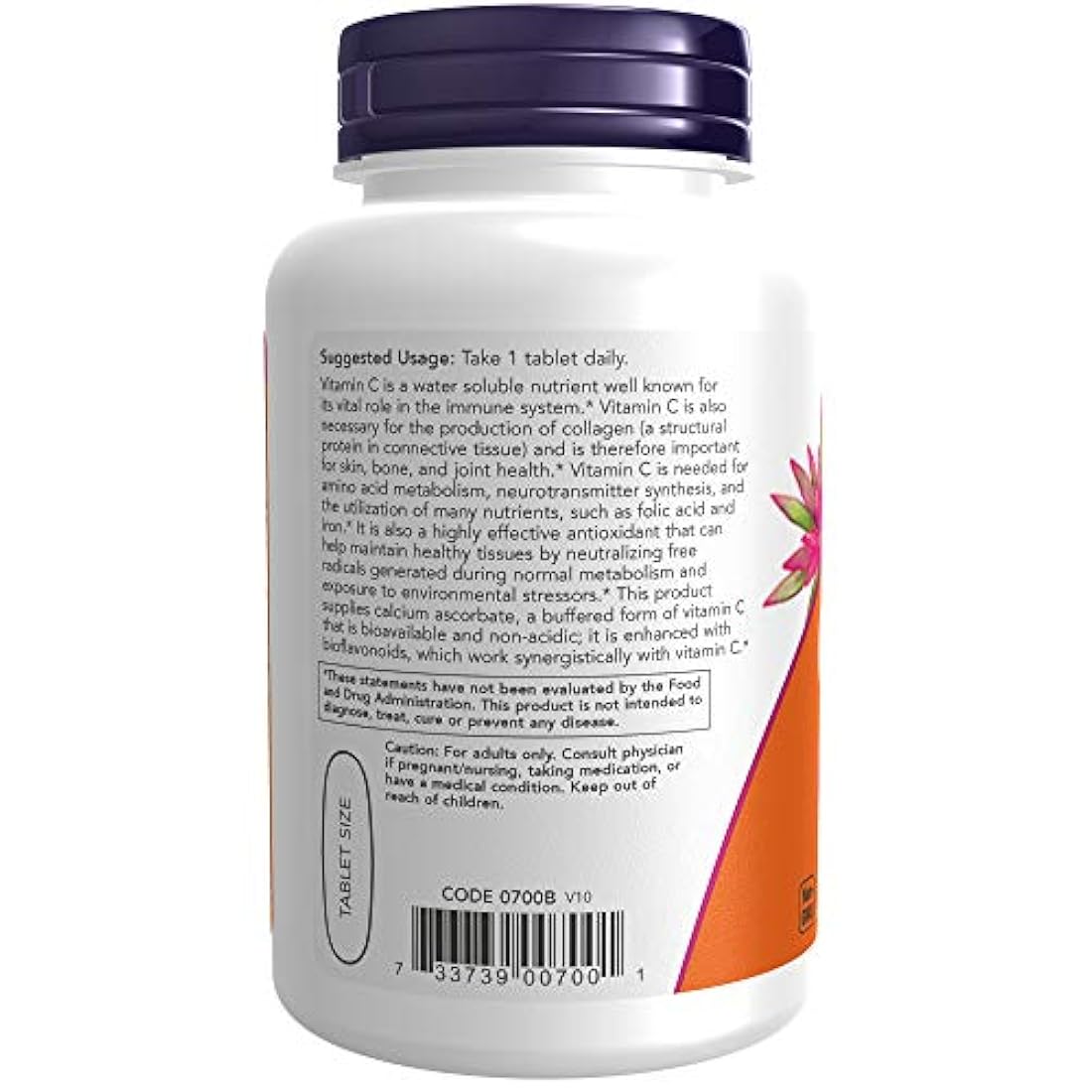 Suplementos NOW, complejo de vitamina C-1000 con 250 mg de bioflavonoides, amortiguado, protección antioxidante*, 90 tabletas