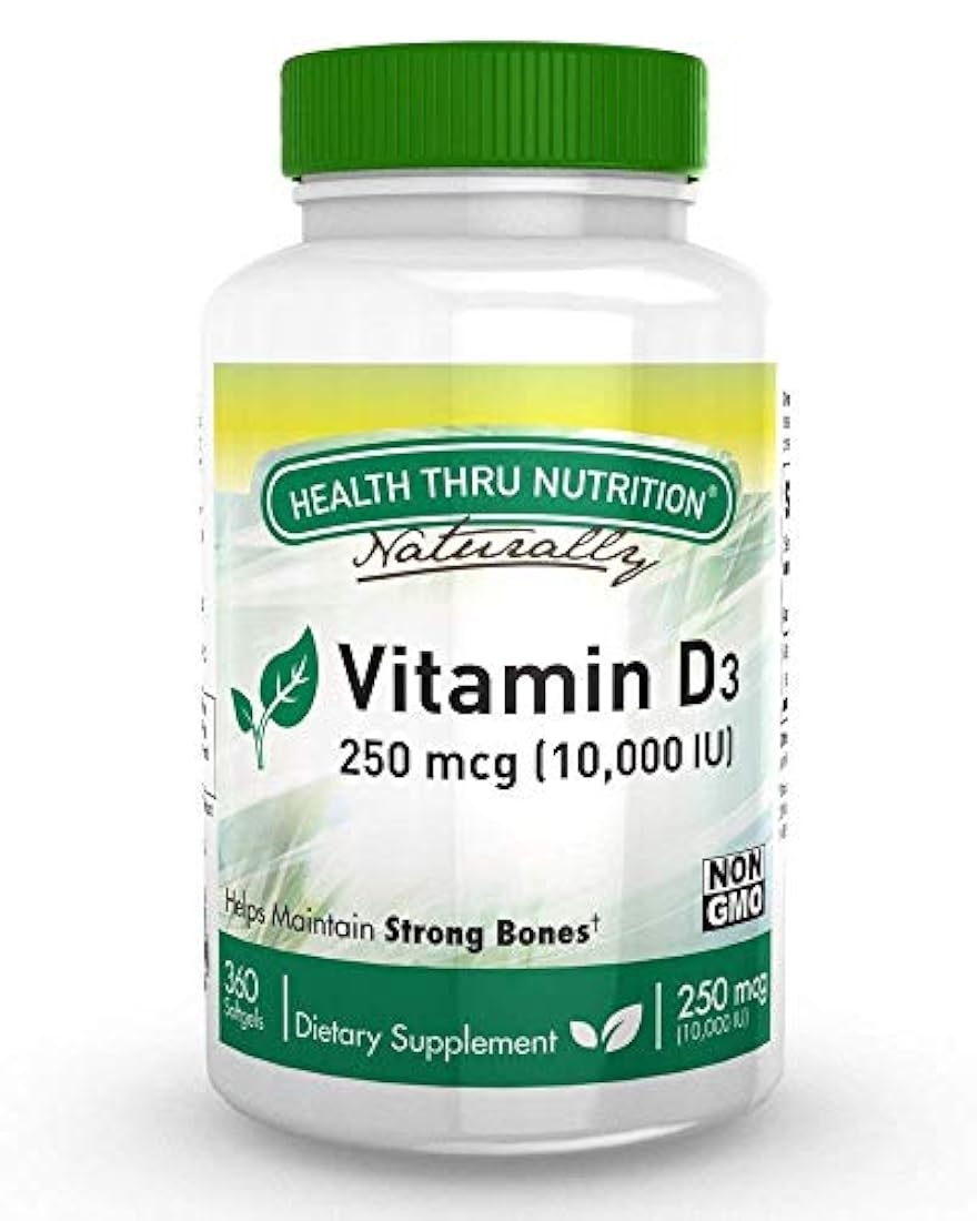 Vitamina D3 10,000 UI Sin OMG 360 Mini cápsulas blandas