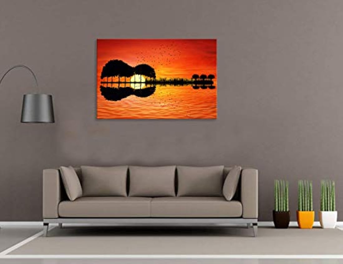 Póster, arte de guitarra moderna, lienzo,