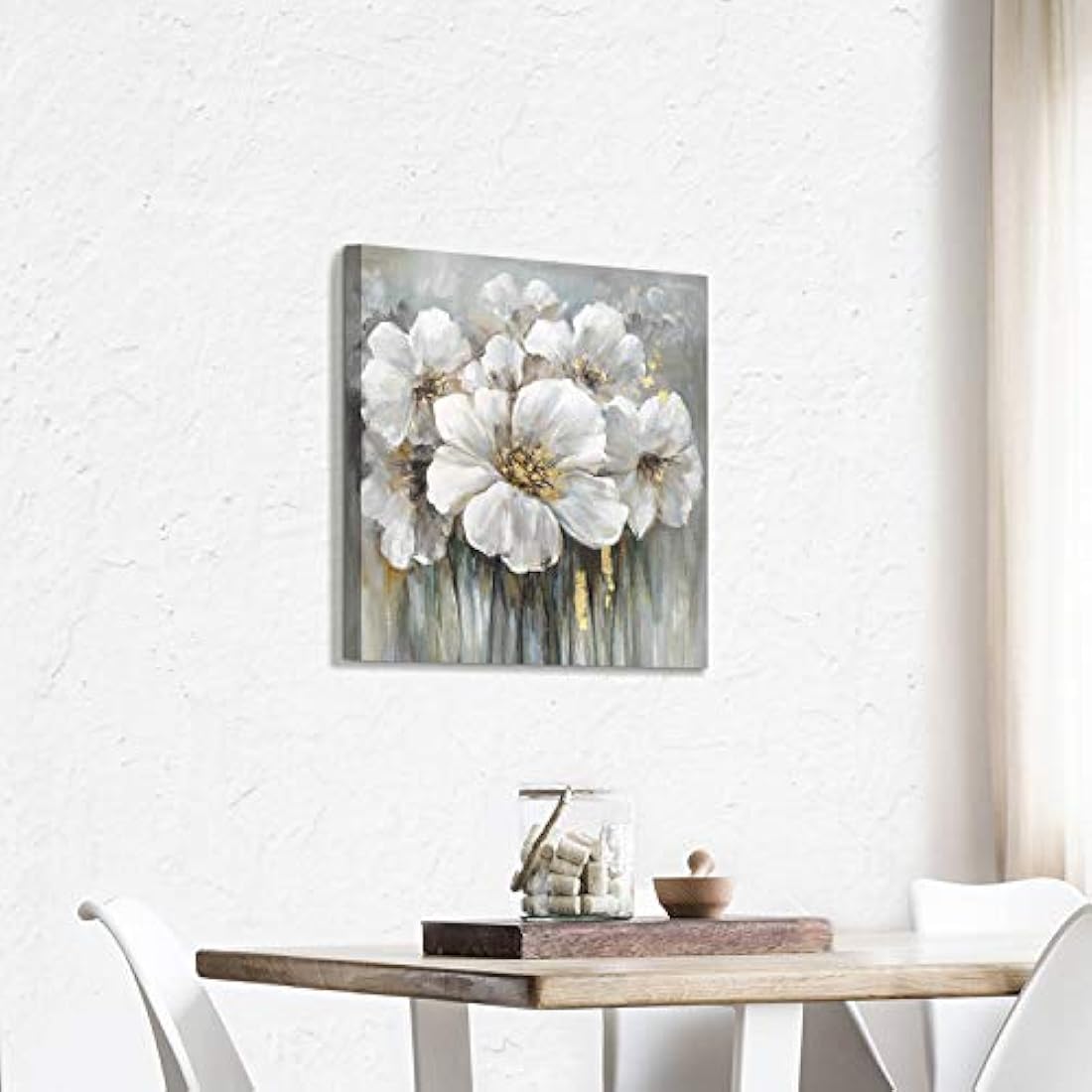 WTD - Lienzo decorativo para pared, diseño floral