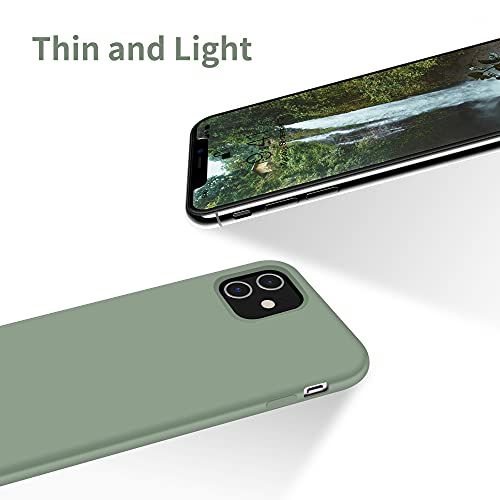 OTOFLY Funda diseñada para iPhone 11, serie sedosa y suave al tacto; funda protectora de goma de silicona líquida suave de alta calidad para iPhone 11 de 6.1 pulgadas, color verde calke