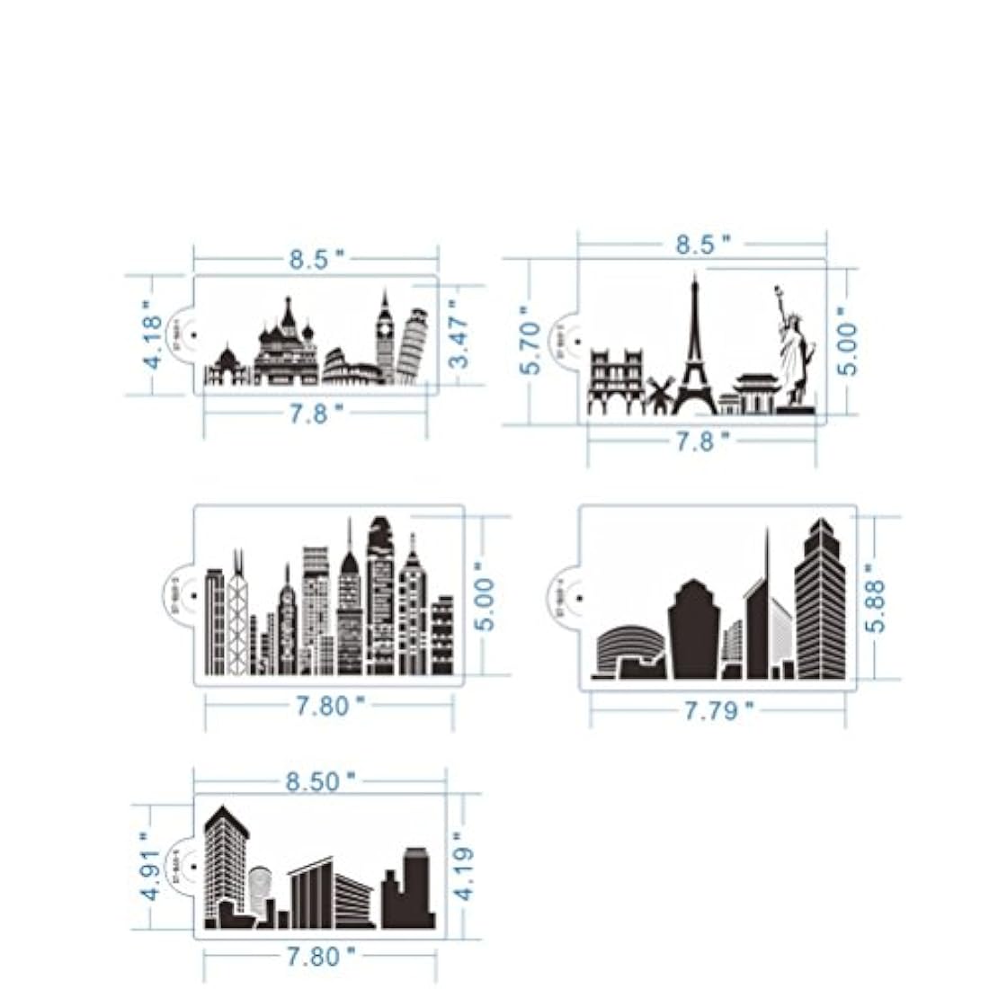 plantillas para decoración 3pcs plástico Civic Arquitectura