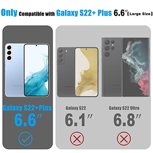 ESDOT Funda para Samsung Galaxy S22 Plus, de grado militar, prueba de caídas de 21 pies, resistente, con diseños de moda para mujeres y niñas, funda protectora para Galaxy S22+ Plus de 6.6 pulgadas, flores rosa claro