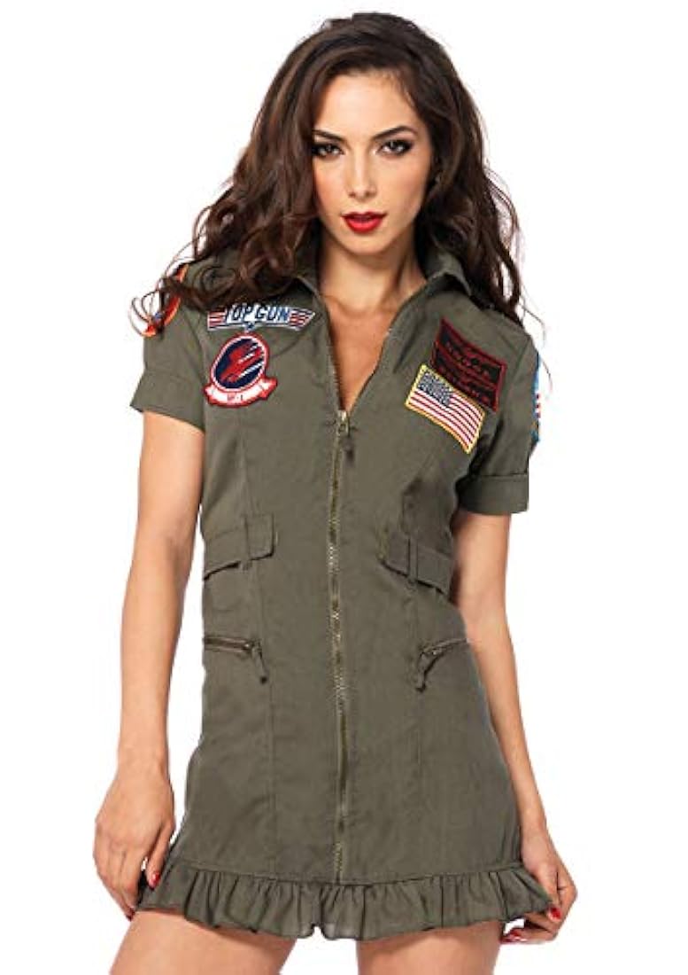 Disfraz militar de Top Gun con cremallera frontal