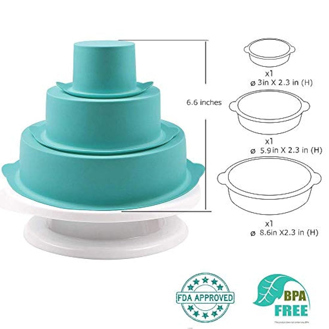 Webake Molde de silicona para tortas en horno, Azul