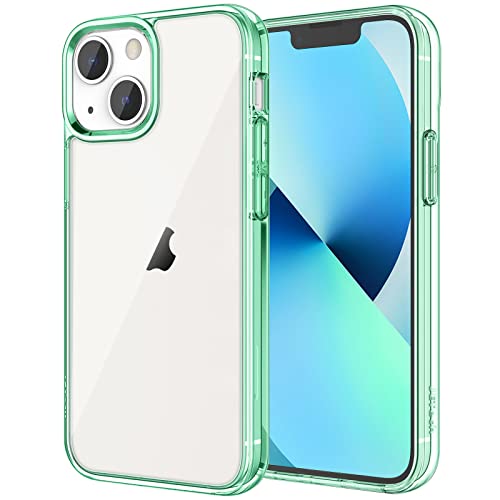 JETech - Funda compatible con iPhone 13 de 15,5 cm, a prueba de golpes, con parte trasera transparente, antiarañazos (verde medianoche)