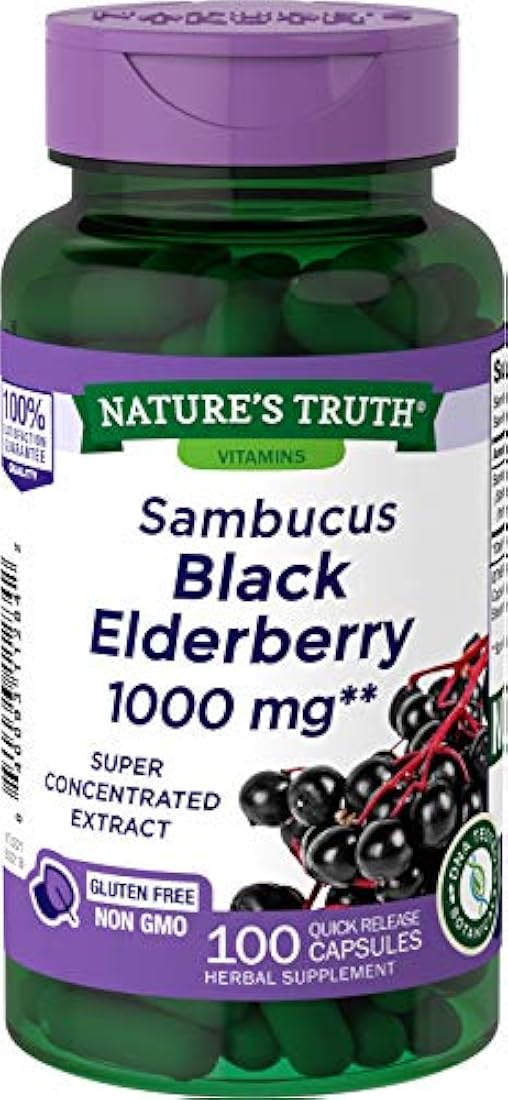 Nature's Truth - Cápsulas de saúco (1000 mg, 100 unidades)