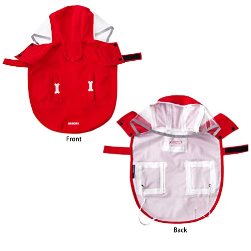 Impermeable impermeable para perros con poncho, chaqueta de lluvia amarilla ajustable con agujero para correa para perros pequeños, medianos y grandes