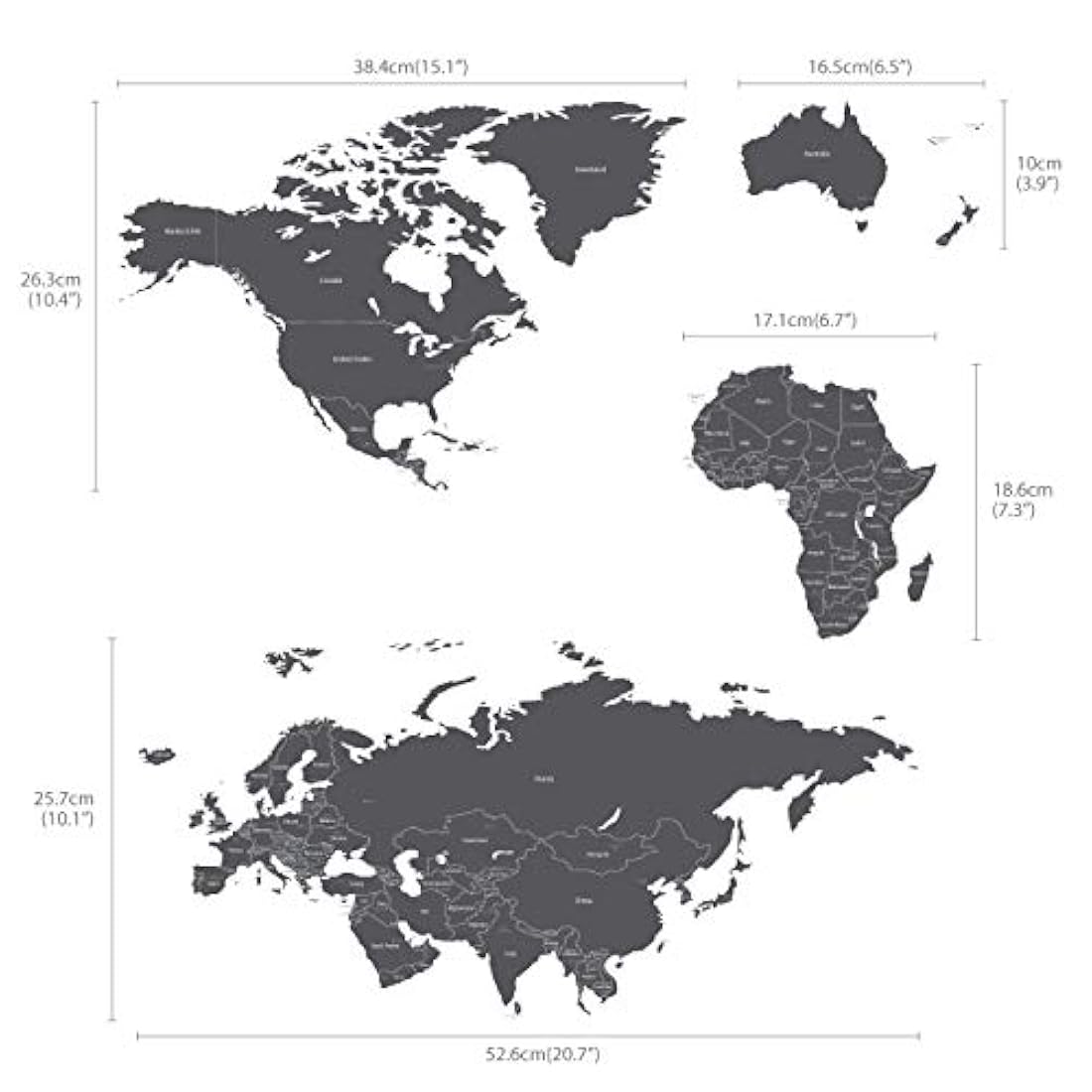 Pegatinas de pared para niños, diseño de mapa del mundo