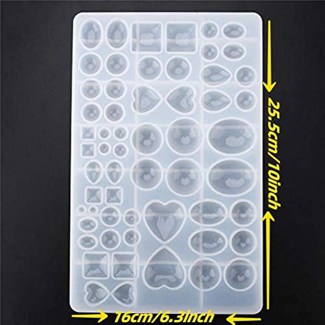 Molde de silicona para hacer joyas, collar, pulsera, collar, colgante de resina, herramienta de manualidades con cuadrado redondo, ovalado, forma de corazón para hacer joyas, bricolaje