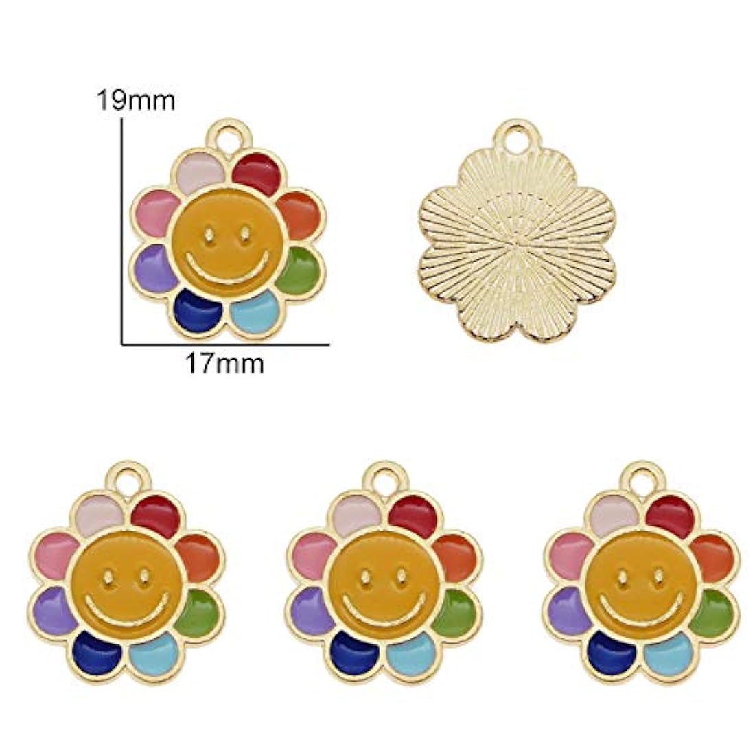 30pcs esmalte flor margarita sonrisa cara encanto