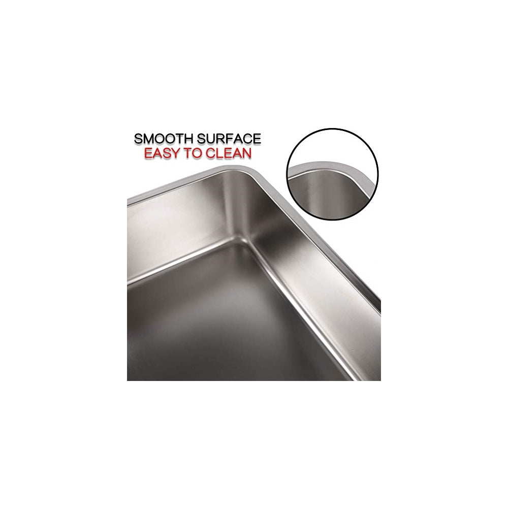 Caja de arena de acero inoxidable para gatos y conejos